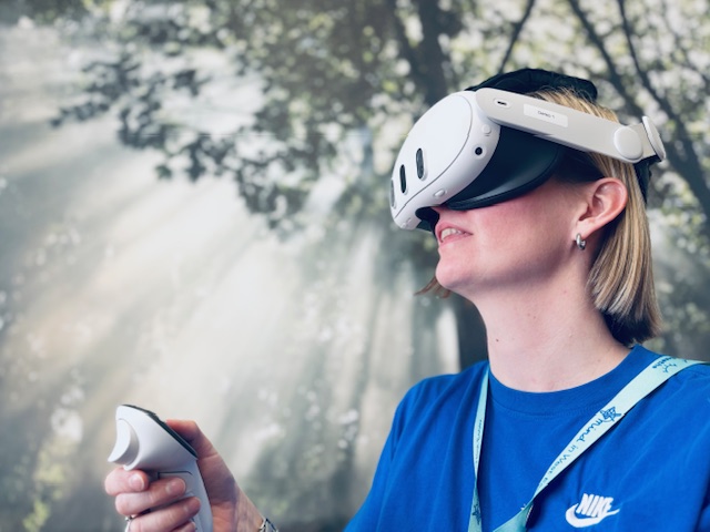 Woman with VR headset